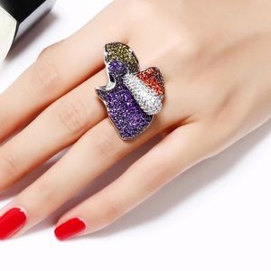 Multi Colored Crystal ring